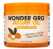 Argan Oil Hair Grease Styling Conditioner, 12 fl oz - Frizz-Free Grease - Nourishes & Softens by Wonder Gro