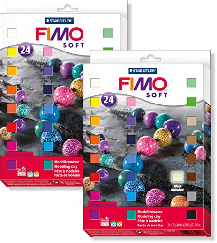 Staedtler FIMO SOFT Colour Pack 48 x 25g 24 Farben Doppelpack