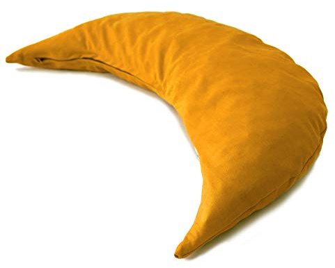 Zirbenkissen Mond ca. 50cm, mango, Zirbenholzkissen/Zirbelkissen | mit zusätzlichem Bio-Inlett