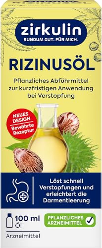 Zirkulin Raffiniertes Rizinusöl (100 ml) - gegen Verstopfung – Verdauungsfördernde und Abführende Wirkung – Löst Verstopfungen innerhalb weniger Stunden – Individuell dosierbar