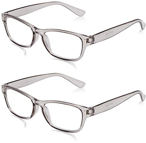 The Reading Glasses Company Grey Readers Value 2 Pack Mens Womens RR77-7 +2.00