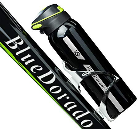BlueDorado Fahrradbecher aus Edelstahl, isolierte Fahrrad-Trinkflasche mit Strohhalm-Deckel und Flexkappe, BPA-frei, 510 ml
