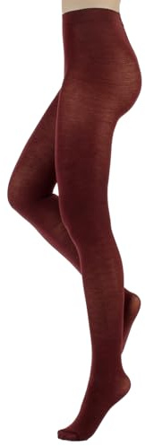 CALZITALY Collant Lana Merino, Calze Donna, Collant Inverno | Nero, Grigio, Marrone, Verde, Navy, Viola, Bordeaux, Beige, Avorio | S, M, L, XL | 100 DEN | Made in Italy (M, Bordeaux)