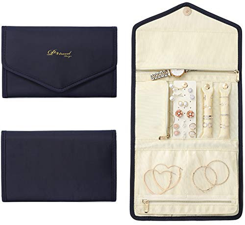 VanFn Schmuckrollen, Reise-Schmuck-Organizer-Rolle, faltbarer Schmuckkoffer, Damen-Schmuck-Aufbewahrungstasche für Reise, Ringe, Halsketten, Ohrringe, Armbänder, Uhren, Broschen