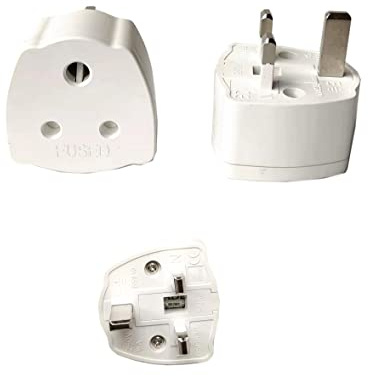 TuoYi 2 Packs India to UK Tourist Adaptor Converter Mains Plug, 5 Amp Fuse, Pure Coper Wire,Ideal for Trip Home Office