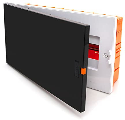 Scatola di distribuzione per fusibili, a incasso, con 18 moduli, 1 fila, IP40, alloggiamento con livella a bolla