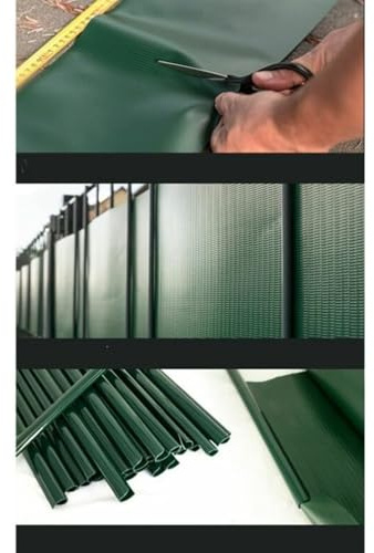Toilinux.com Brise-Vue - Pare-Soleil - Occultant Clôture en PVC 450 g/m² - 70 m x 19 cm - 70 Clips de Montage - Vert