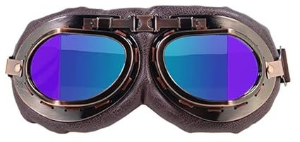 TMDGG Vintage Motorradbrille Motorradbrille Retro Helm Fahrradbrille Sport staubdicht Leder (Farbe: Farben)