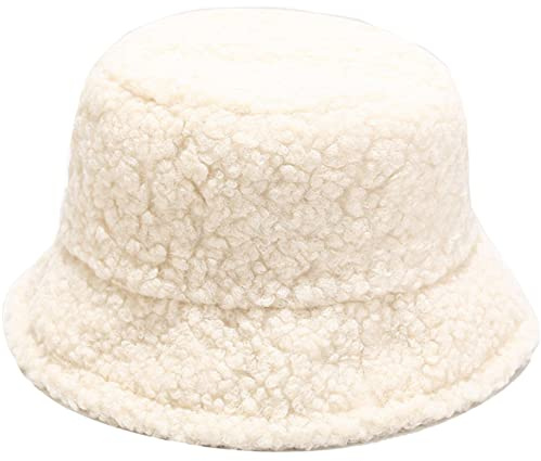 Cozyan Damen Plüsch Fischerhut Wintermütze Flauschige Bucket Hat Warme Anglerhut Winter Fischerhut Damen Kunstpelz Bucket Cap Warme Mütze mit breiter Krempe Flauschige Mütze
