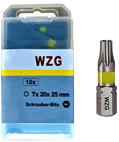 10 St Torx Bits Tx10 Tx15 Tx20 Tx25 Tx27 Tx30 Tx40 Tx50 WZG Schraubendreher bitte in der Liste die Größe wählen (T10, 10St. Box)