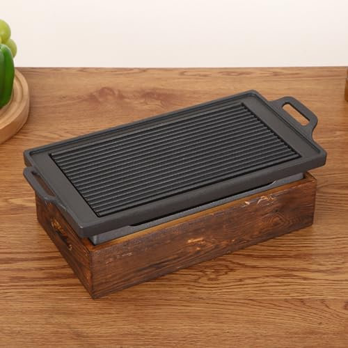 MOUMOUTEN Bistecchiera per barbecue, Griglia per barbecue in stile giapponese, Vassoio da forno multifunzione per barbecue in lega di alluminio antiaderente senza fumo, Griglia per barbecue da tavolo