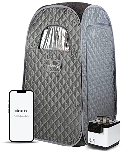 WILLOWYBE Sauna Portatile Controllo Bluetooth, Vaporizzatore, Tenda per Il Corpo, Sedia Pieghevole | Spa Personale per Casa