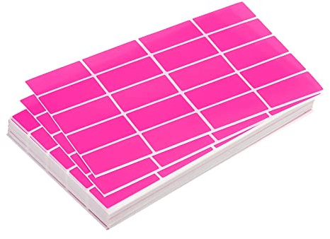 sourcing map Colored Rectangle Stickers, 2000 Labels Color Code Sticker, 1.57x0.75 Inch Self Adhesive Rose Red for Folder, Jar, Drawer