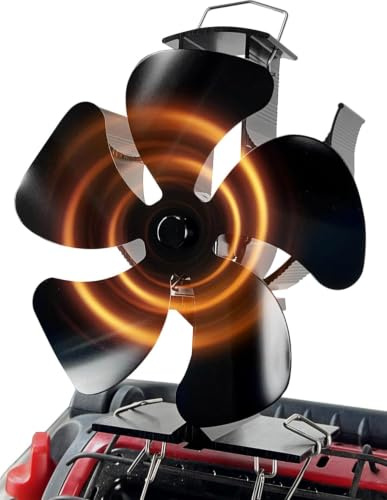 Ykgutilu Wood Stove Fan, Fireplace Fan Heat Powered Stove Fan, Woodstove Fans Non Electric, Eco Fan Thermal Fan for Wood Stove, Wood Burning Stove Accessories