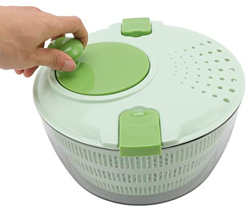 Essoreuse à Salade 4L Grande Essoreuse à Salade Séchoir à Légumes Vert, Ensemble de Séchoir à Légumes, Essoreuse à Salade Pliable avec Couvercle, Aide de Cuisine Multifonctionnelle pour le Lavage des