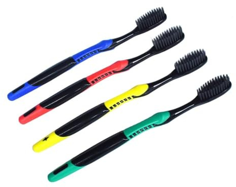 Pack Soft Zahnbürsten aus Pp und Tpr für Tägliche Mundpflege | Bambus Zahnbürsten Multipack, 8 Stück, Angenehmer Griff, Passend für Zuhause, Zug und Reisen Zufällige Farbe