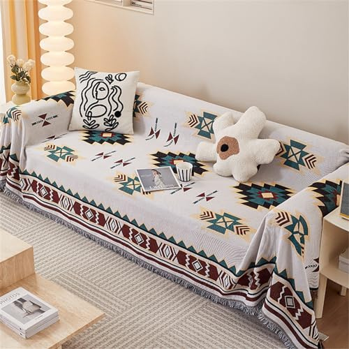 FANSU Sofabezug L Form 1 2 3 4 Sitzer, Exotisch Sofaüberwurf Decke Ecksofa Universelle rutschfeste Couch Bezug Sofaschoner Sofa Decken Couch Überwürf Einteiliger Sofabezug (180x260cm,Vintage)