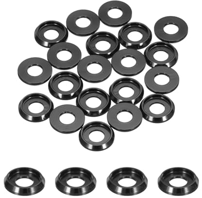 QUARKZMAN Paquet de 20 Rondelles Fraisées à Coupelle Conique M5 (Noir) | Diamètre Du Trou 5 mm/0,2, Joints en Aluminium, Joint de Rondelle de Tête de Coupelle, pour Vis Rc/Fpv/Pc/Drone