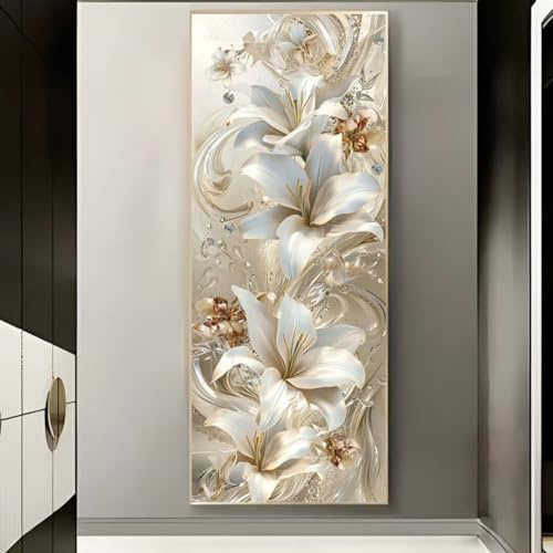 Diamond Painting Blume Lilie - Groß XXL 115 X 55cm, DIY Diamant Bilder, 5D Erwachsene, Crafts für Haus Wand Dekoration - 685FC