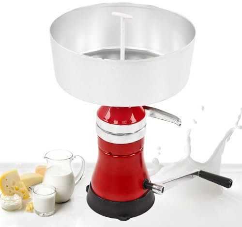 Centrifugeuse à Lait Manuelle Avec Bol De 12 L, Séparateur De Crème Agricole, 80 L/H Et Alliage D'aluminium, Pour Les Fermes Laitières Domestiques