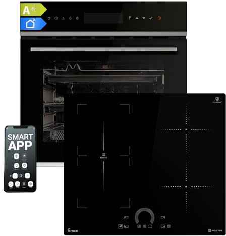 Cuisinière: 60cm Four encastrable EB8317HC + 60cm Plaque Induction IH85901FZ | Rôtisserie | Fonction pizza | Gril | Circulation de l'air | Air chaud | Timer automatique | SET8317HCIH592FZ