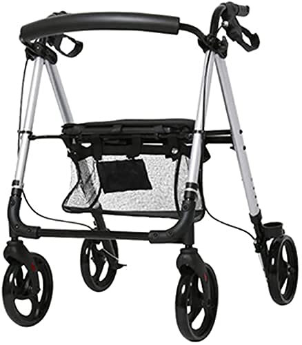 Gehhilfe für ältere Menschen und Erwachsene, elektrischer Rollstuhl, leichte Gehhilfe aus Aluminium, verstellbare Rollhilfe mit Sitz für ältere, behinderte und mobilitätseingeschränkte Menschen