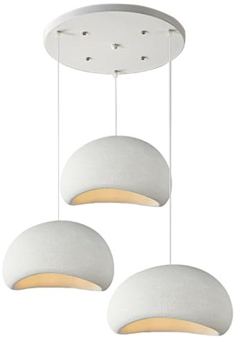 HEYUN Lampe Suspendue Wabi-sabi Blanche E27 Lampes Suspendues Lumières De Restaurant Lampe À Suspension De Bar Créative Style Pour Salle À Manger Salon De Thé Salon Café Cuisine(A1)