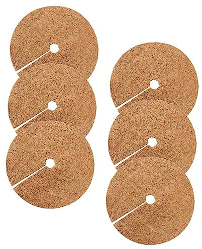 Gogogmee 6stücke Runde Kokosfaser-mulchmatte Atmungsaktive Unkrautschutz-Ringe Für Pflanzen Geeignet Für Garten Und Zimmerpflanzen Schützend Und Langlebig