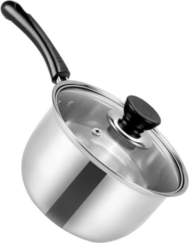 Cabilock Casserole à Lait Acier Avec Couvercle Petit Pot à Et Lait Compatible Induction Poignée Ergonomique Anti-chaleur