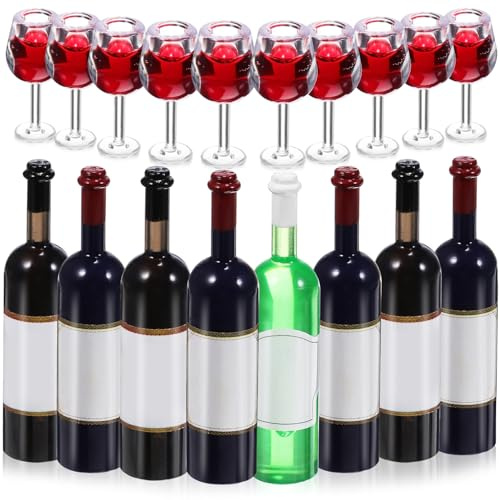 ULTECHNOVO Set di 18 mini bottiglie di vino in miniatura, per cocktail e bevande, per accessori da cucina