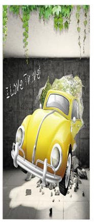 Türtapete 3D Selbstklebend TürPoster Abstraktes Auto B90 x H200cm 3D Türaufkleber Fototapete Türfolie Abnehmbar Wandtapete PVC Wasserdichte Schlafzimmer Türaufkleber