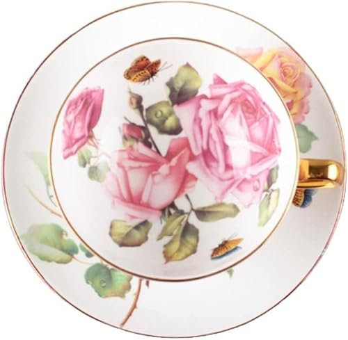 HBALDTEDC Juego de tazas de café y té de porcelana, Juego de té de porcelana china, taza de café, 200 ml, taza de desayuno de porcelana for adultos y mujeres