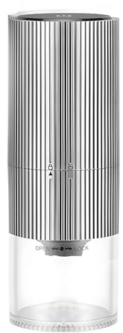 Portable Electric Burr Coffee Grinder Type-C Rechargeable Ceramic Core Cordless Burr Grinder with Multi Grind Setting LED Display Touchscreen Automatic Coffee Bean Grinder for Drip Coffee/French