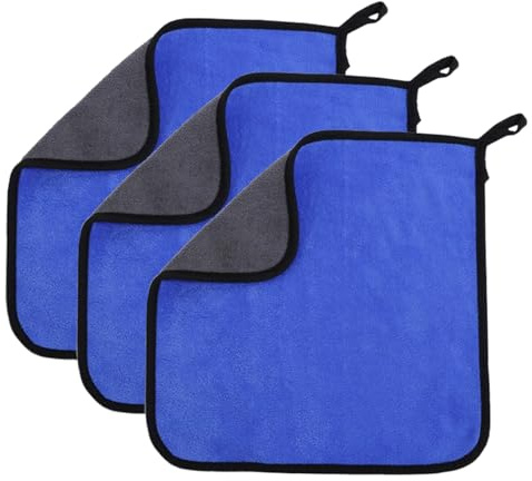 3 Stück Microfasertuch Autopflege,Mikrofasertücher Auto Poliertuch 380GSM,30x30cm,Mikrofasertuch Auto,Microfasertücher,Poliertücher auto,Trockentuch,Putztücher,Mikrofasertuch für Motorrad & Haushalt