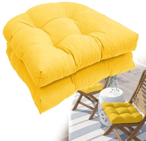 SJMDMZD Pack 2 Cojines Lounge Exterior en Forma de U, Suave Impermeable Cojín de Sillón, Espesamiento Cojin Asiento Muebles Mimbre Jardín para Patio Hogar Comedor G
