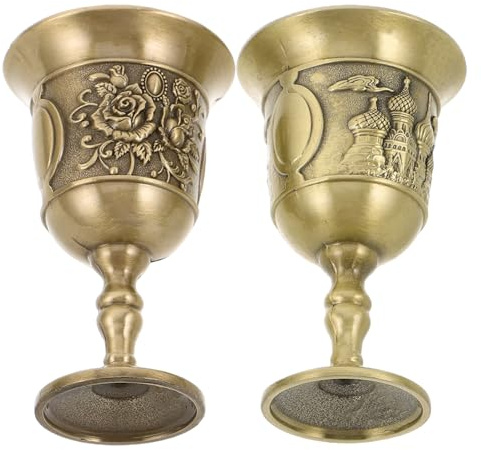 VINTORKY 2 pezzi Calici Medievali Vintage in Metallo da Bicchieri da Vino con per Cerimonie Matrimoni e Anniversari Eleganti dallo Rinascimentale