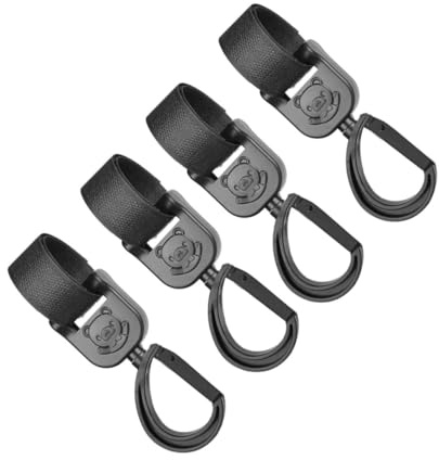 LOLIPPYY Baby Stroller Hooks Fits Stroller and Shopping Cart Handles 4pcs 360-degree Rotating Trolley Hooks Lightweight Abs Material for Hiking and Camping