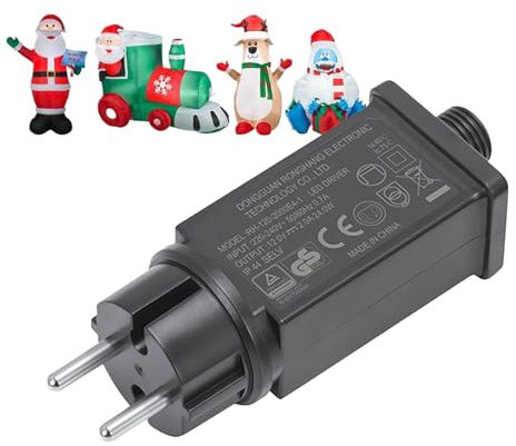 Alimentatore Luci Festone,Alimentatore LED 12V Europea - Trasformatore Bassa Tensione Impermeabile IP44 per Giardino Halloween Gonfiabili Natale Esterno - Alimentazione Bassa Tensione per Decorazioni