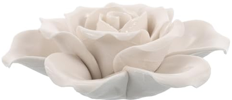 Toyvian Keramik Rosen Wandornament in Weiß, 3d-blumen Wandkunst | Hängeskulptur mit Glatter Oberfläche, für Schlafzimmer und Tv Hintergrundwand, Dekorativ und Vielseitig