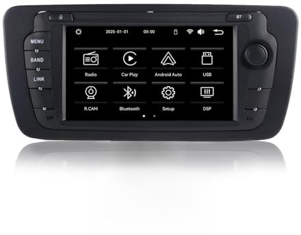 MAVYULQEF Linux Autoradio Compatible Seat Ibiza 2009-2013 Avvio Lampo/Bluetooth/Wireless CarPlay/Android Auto/AM/FM/RDS/USB