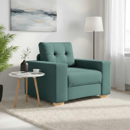mzdioop sofffåtölj, mörkgrön, 100 x 78 x 80 cm, tygstoppning, bekväm relaxsoffa för vardagsrum, sovrum, stabil plywoodram, mångsidiga möbler