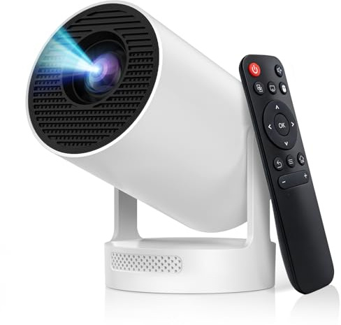 Mini Beamer,4K 1080P Smart Beamer,Projektor Tragbarer mit WiFi 6 und Bluetooth 5.4,Auto Trapezkorrektur Videoprojektor,180°Dreh Beamer Heimkino Outdoor Projector