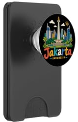 Hand Drawn Jakarta Indonesia Travel Souvenir Landmark Gift PopSockets PopWallet for MagSafe