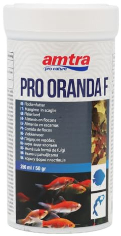 Amtra Pro Oranda Flake 250 ml - Mangime completo in scaglie per pesci rossi, Orifiamma e affini, per acqua dolce e salata