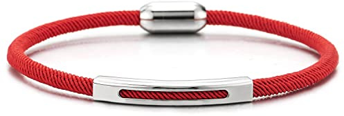 COOLSTEELANDBEYOND Hommes Femmes Mince en Nautique Marin Yacht Corde Bracelet avec Acier Inoxydable Charmes
