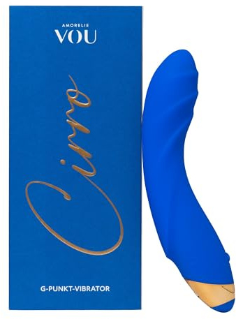VOU by AMORELIE – 7 Stufen G-Punkt Vibrator Cirro 19cm Reizrillen Wasserdicht Akku (Blau)