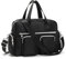 KONO leichte Damen Handtasche mit Blumenmuster, Wasserdichte Henkeltasche, Groß Umhängetasche für Frauen, Multifunktionale Schultertasche für Arbeit, Shopper, Reisen(Reines Schwarz)
