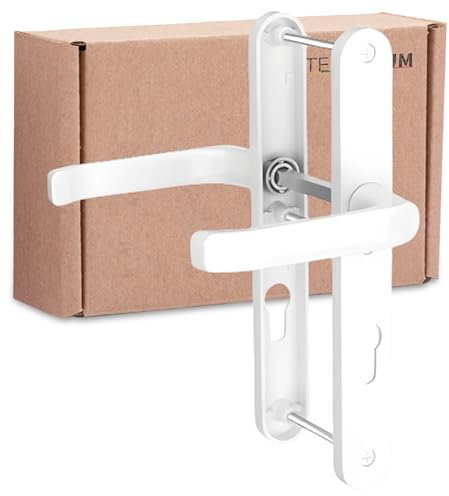 Ante bellum Set de Poignées de Porte Extérieur - Poignée en Aluminium pour Portes d'Entrée Principales et Secondaires, incl. Carré et Vis de Fixation, Optique Moderne, Montage Facile (Blanc Trafic)