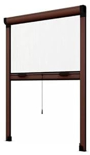 ZANZARIERA A RULLO FINESTRA VERTICALE 120X170CM, COLORE MARRONE