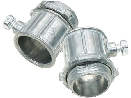 Xadnitu 25 Pieces 1/2 EMT Connectors, Set Screw Type Zinc Die-Cast Conduit Fitting for Electrical Box and Metal Enclosure Connection